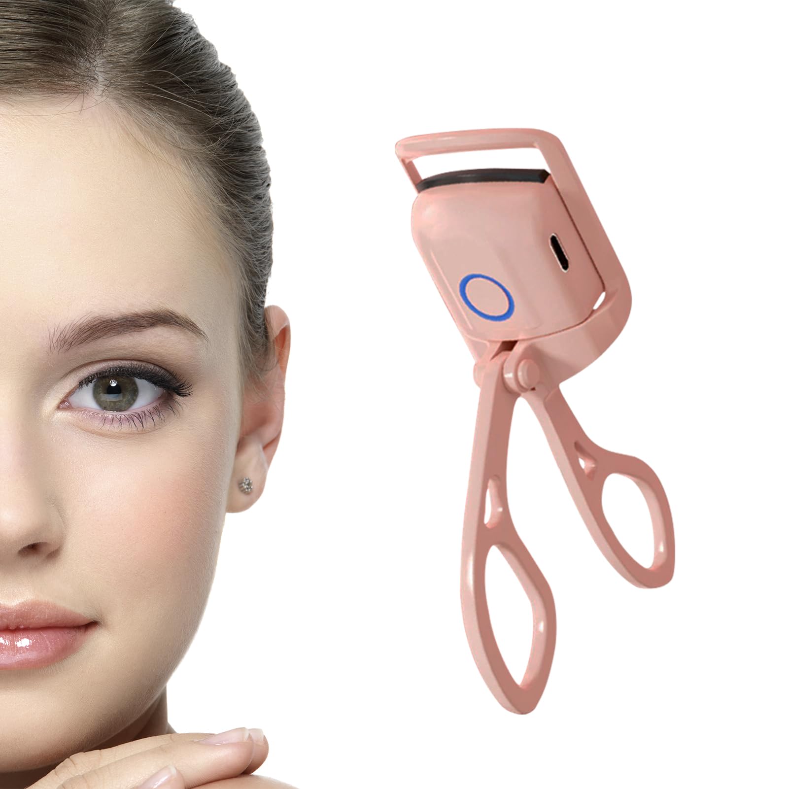 Heated Eyelash Curlers,Quick Natural Curling for Long Lasting,Two Tempreture Setting & USB Rechargeable Heated Lash Curler,Safe Design(Pink)