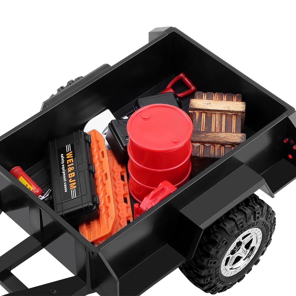 Coche de remolque utilitario de aleación de aluminio con enganche para TRX4M 1/18 1/24 RC Crawler SCX24 Defender Bronco K10 piezas de mejora