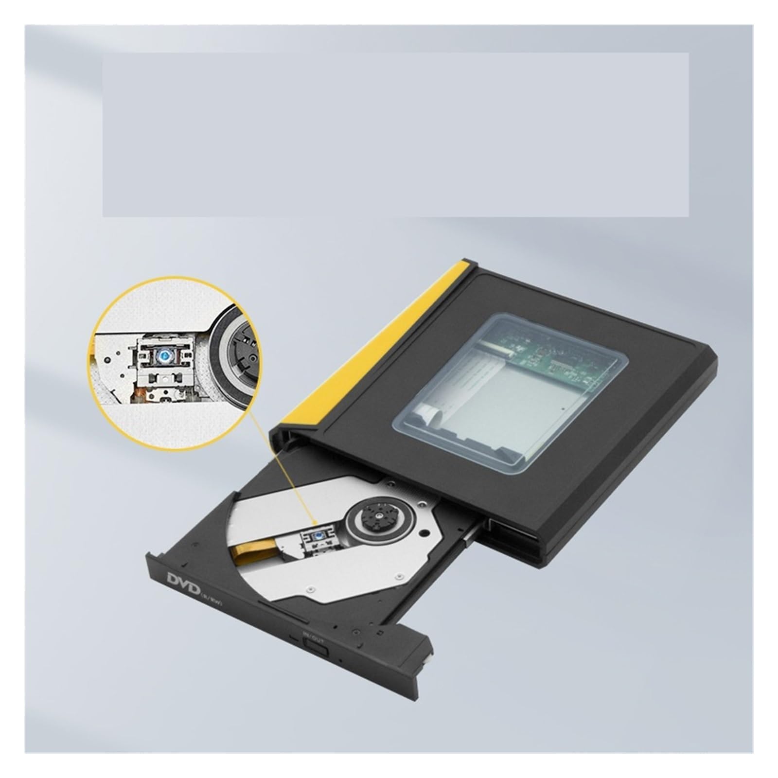 Lettore Dvd unità Ottica Esterna USB 3.0 Masterizzatore Dvd for Computer Portatile Lettore di unità Ottica Mobile Esterna(Yellow)