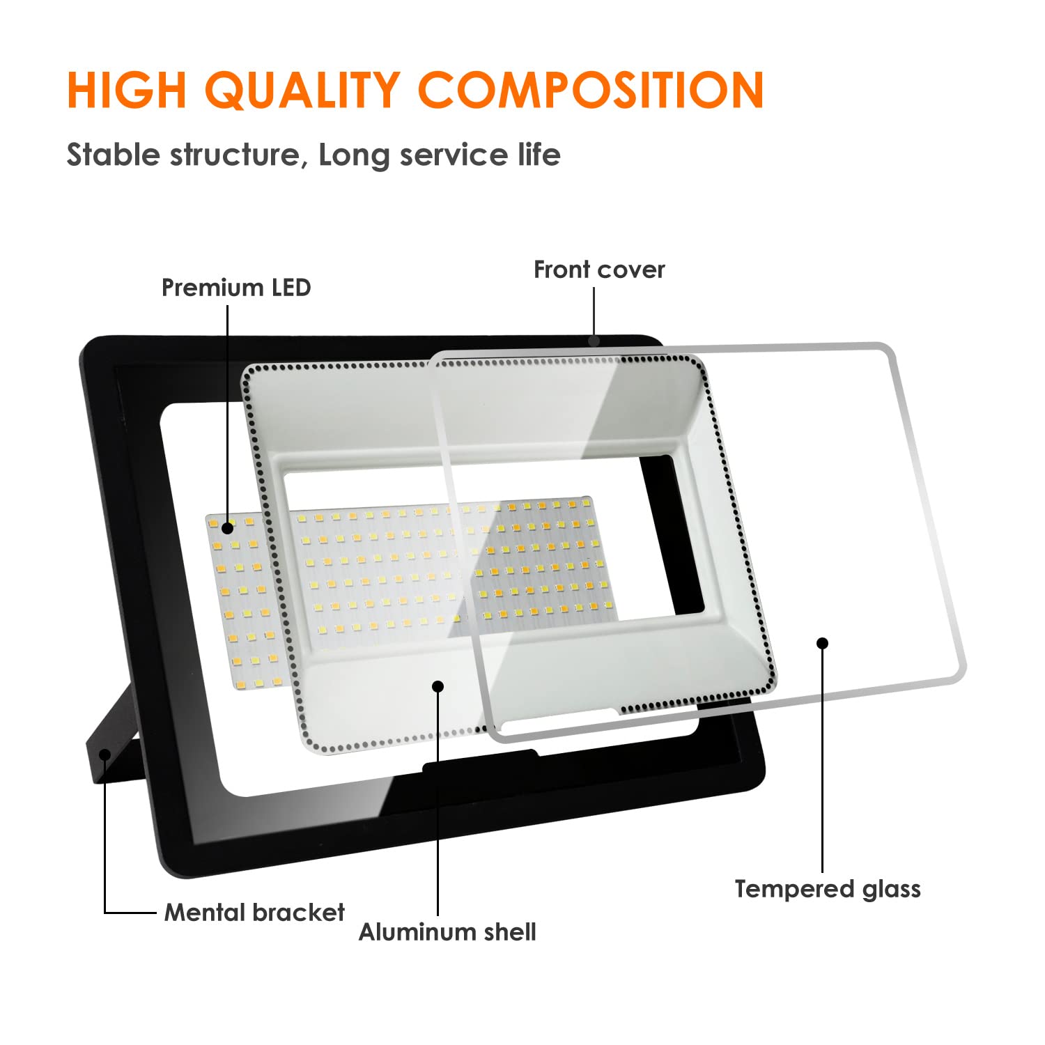 Faretto LED Esterno 200W | 22000 Lumen, IP66 | 6500K Bianco Freddo | Per Giardino, Garage, Piscina - Foto 1
