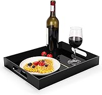 Vista 12 de Bandejas de acrílico para servir con asas, bandeja rectangular resistente de desayuno de 16 x 12 pulgadas, bandejas decorativas transparentes