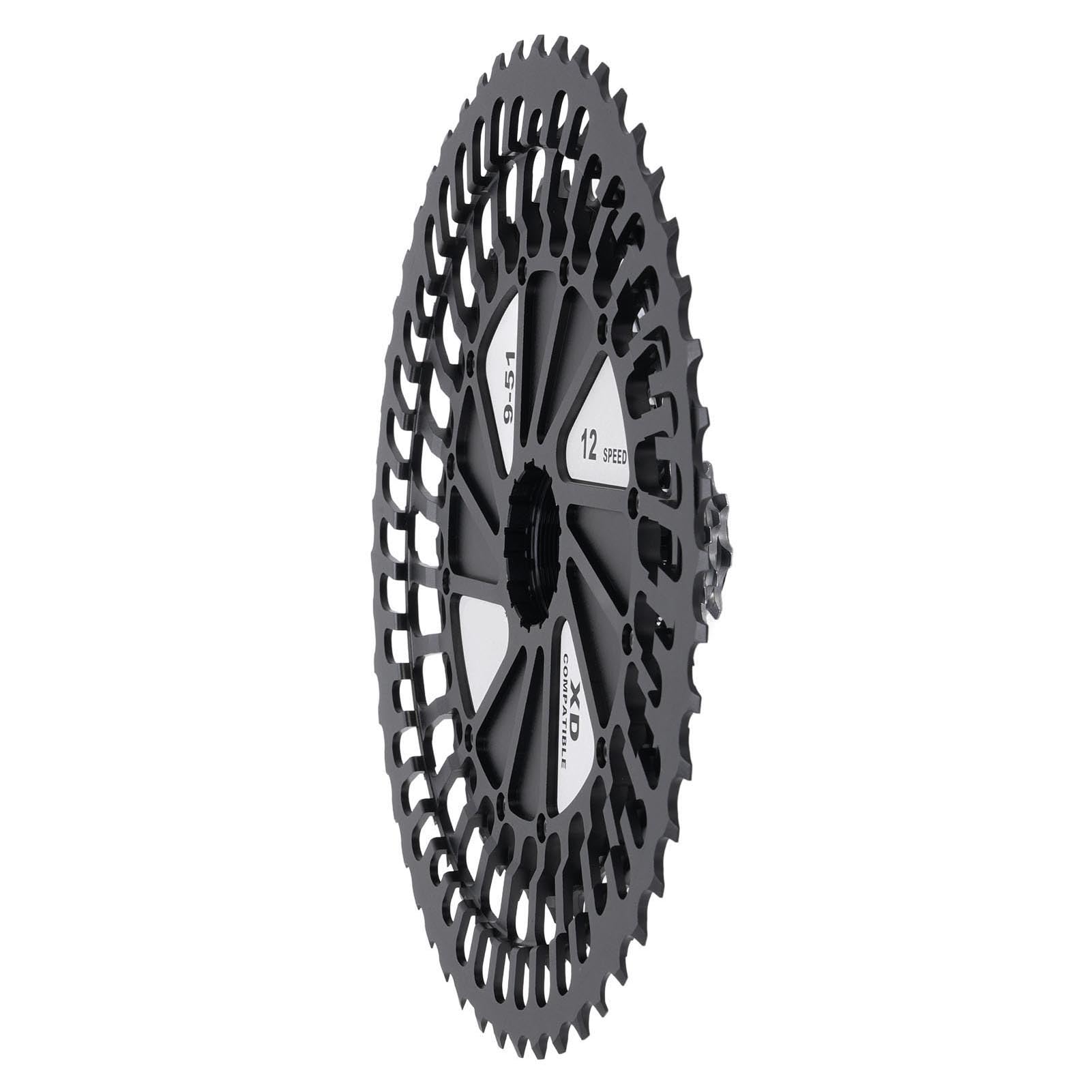 Tbest Cassette Ultraligero para Bicicleta de Montaña, Volante Hueco Integrado CNC de 12 Velocidades para una Conducción Suave