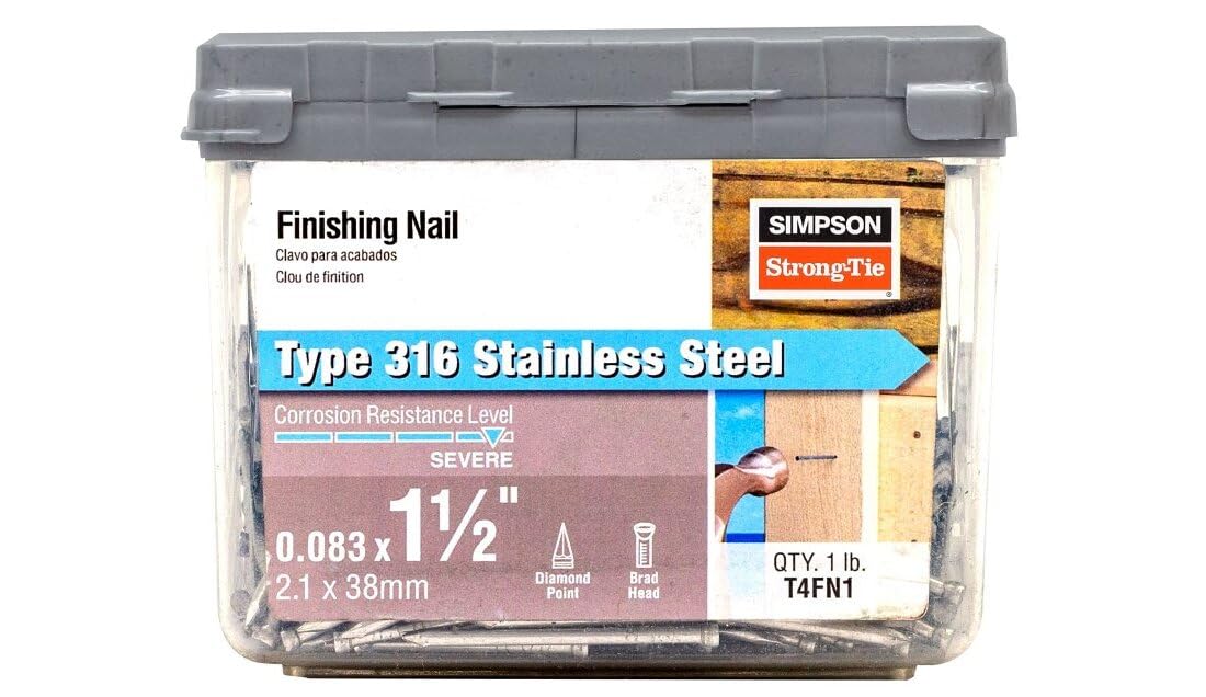 Simpson Strong-Tie 4D 1-1/2 in. L Finish Stainless Steel Nail Annular Ring Shank Small Brad 1 lb.