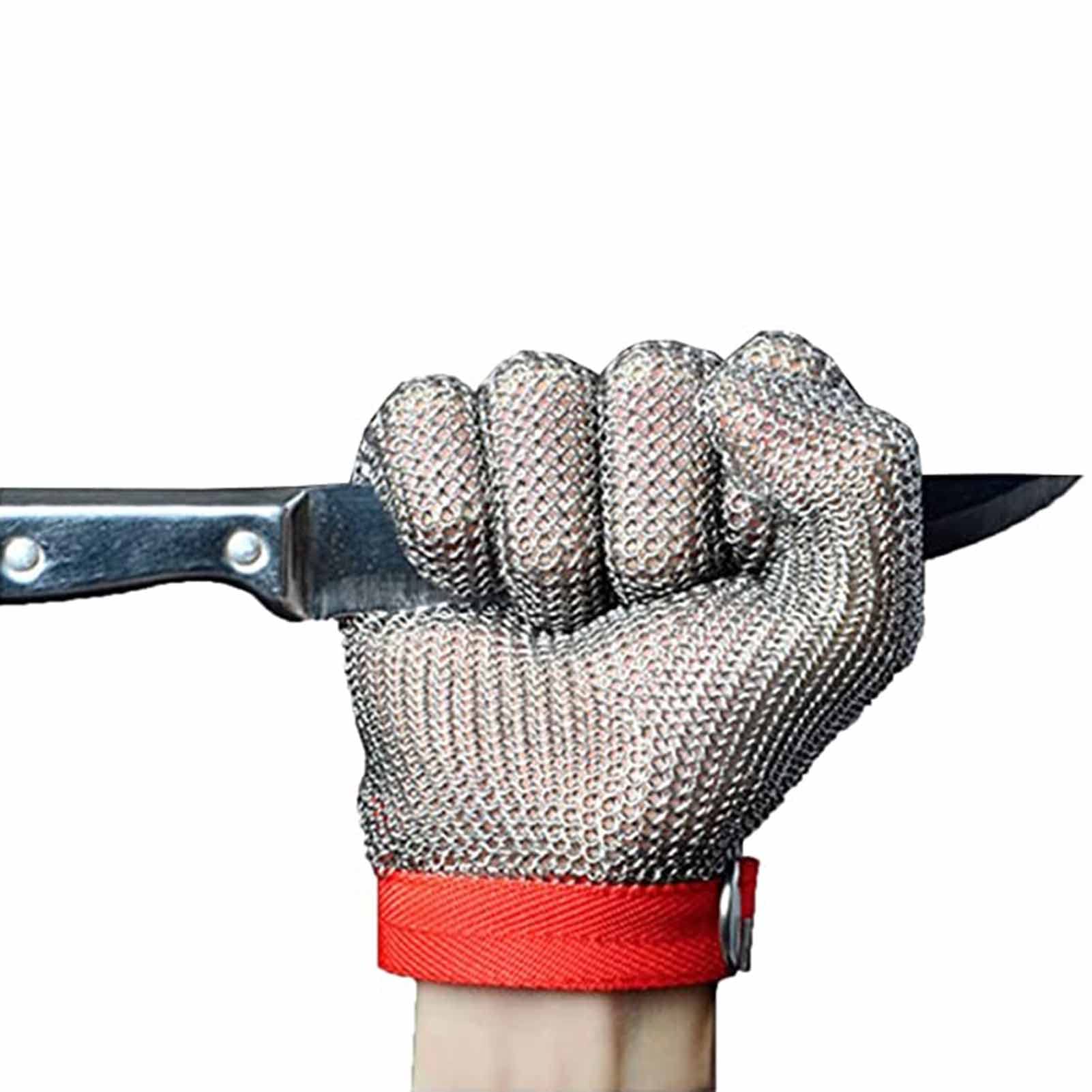 Guanti resistenti al taglio I guanti in maglia di acciaio inossidabile sono utilizzati per macellerie, lavori di ristorazione, lavorazione della carne (dimensioni: XL/Un pacchetto di uno)