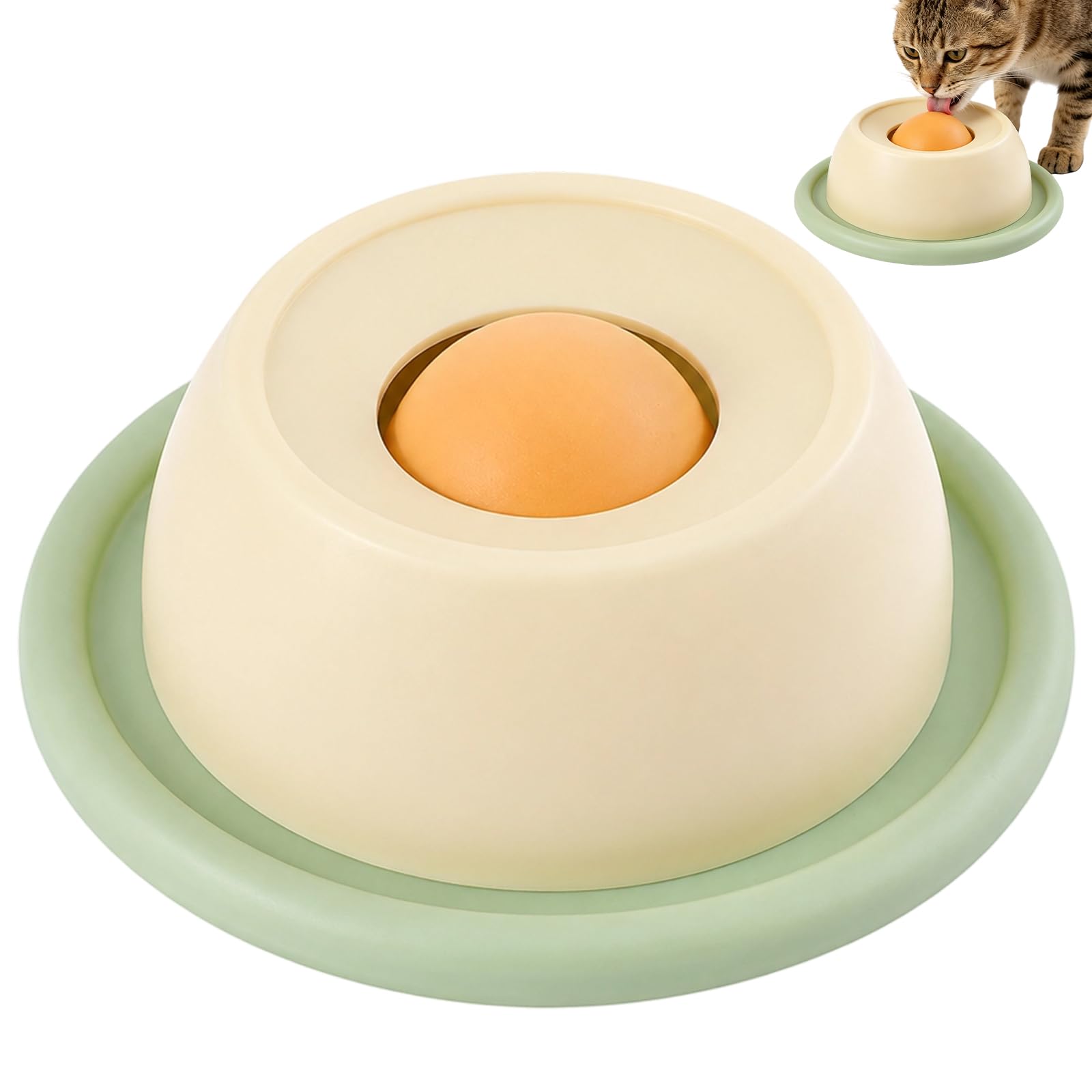 TUBAWD Lick Ball for Dogs, Engaging Pet Licking Bowl with Green Licking Bowl, Interactive Activity Ball for Pet Enrichment, One Piece Pet Licker Item