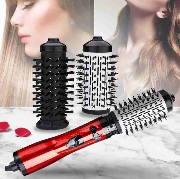 Escova Rotativa Secadora de Cabelo 2 em 1 com Rotação Automática Seca, Alisa e Modela