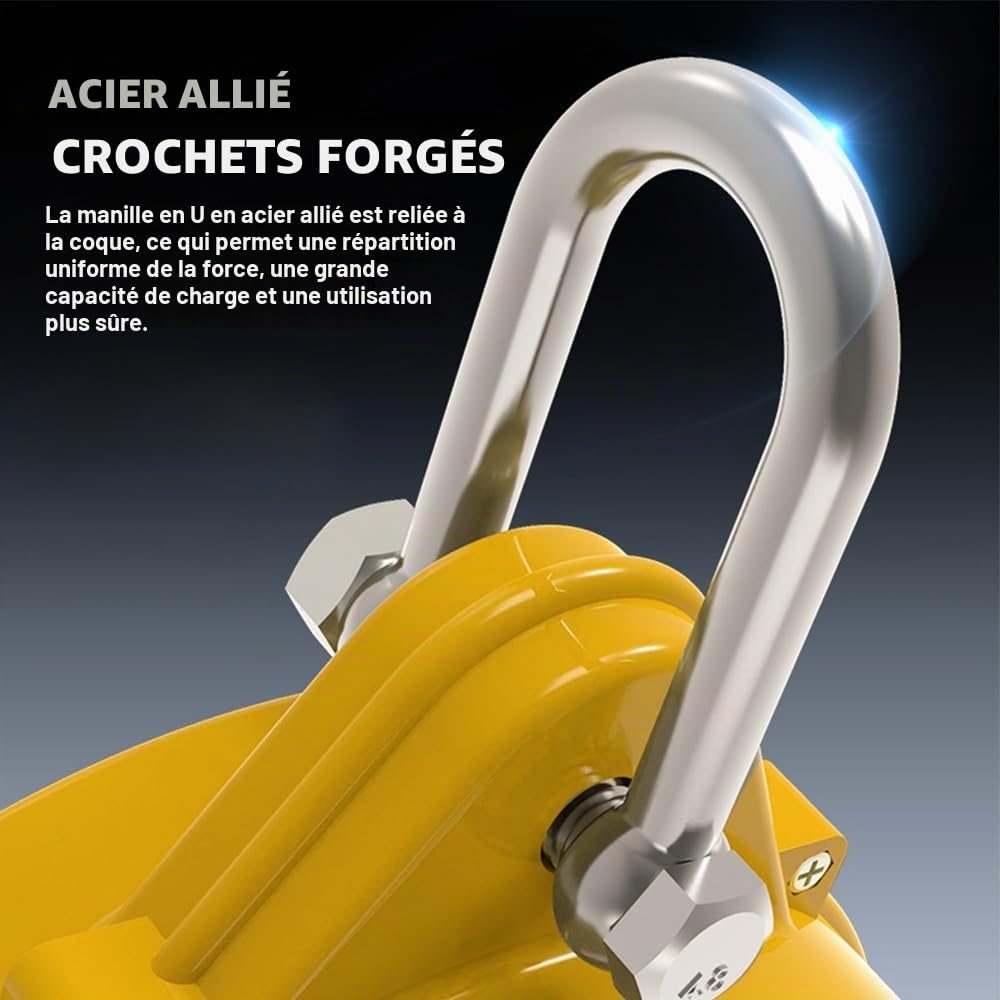 Lotvic Antichute a Rappel Automatique 10m, Charge Maximale 150 kg | Dispositif Anti Chute a Rappel Automatique, Ligne de Vie Auto-Rétractable, Harnais de Securite Anti Chute Professionnel