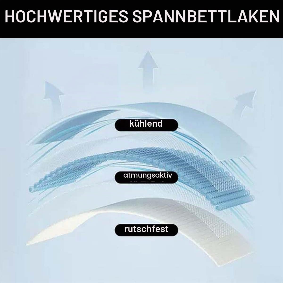 Kühlendes Spannbettlaken, weich, atmungsaktiv, tiefe Taschen, knitterfrei, antibakteriell und hypoallergen, milbendicht, kühlende Bettlaken für den Sommer (180 x 200 cm, Grau)