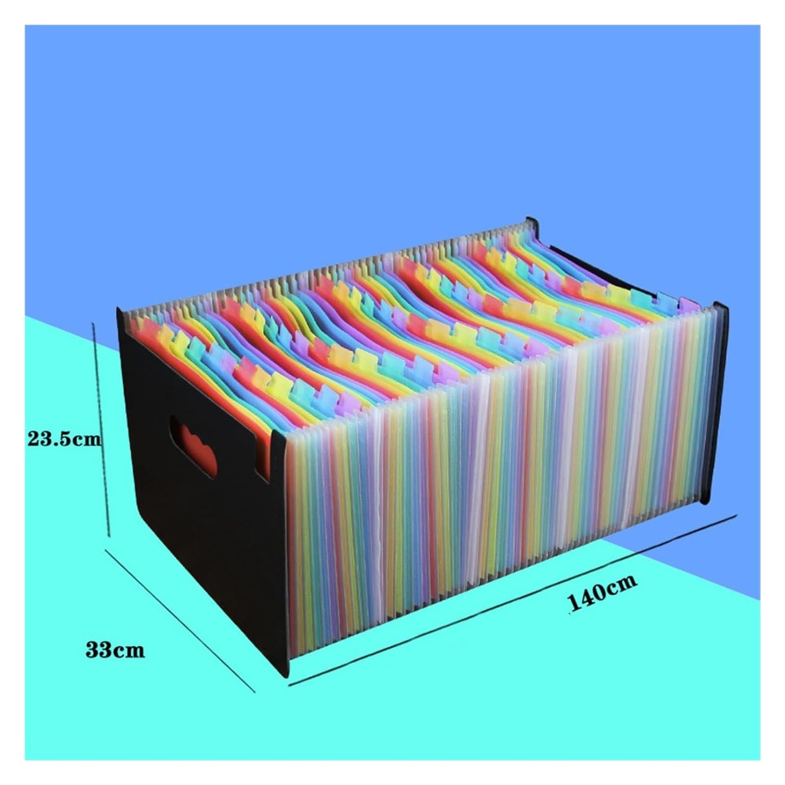 Aktenordner mit Ziehband, Erweiterbarer Aktenordner, multifunktionales Studentenbüro, PP, mehrschichtige Organ-Pack-Datentasche for Zuhause, Büro und Schule(140x33x23.5cm)
