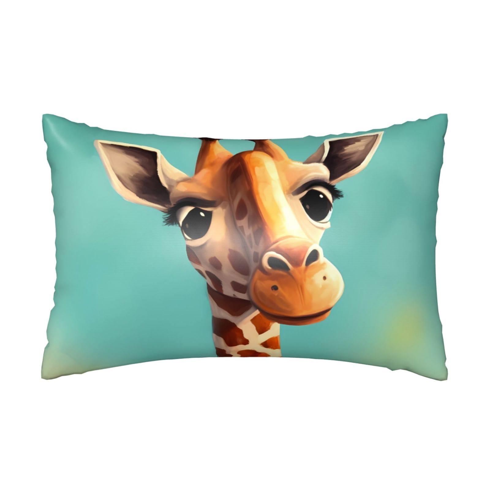 Satin Pillowcase for Hair and Skin, Funny Giraffe Art Pillow Case Queen Size 20x30 Inches, Cooling Silky Pillowcases with Zipper Ultra Smooth and Soft Pillow Cover for Sleeping