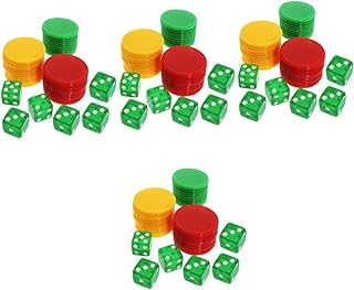 CLISPEED 4 Conjuntos De Fichas De Dados Conjunto De Dados Coloridos Mini Acessórios Brinquedos Clássicos Fichas Em Branco Marcadores De Bingo Fichas De Jogos Engraçados Conjunto De Dados