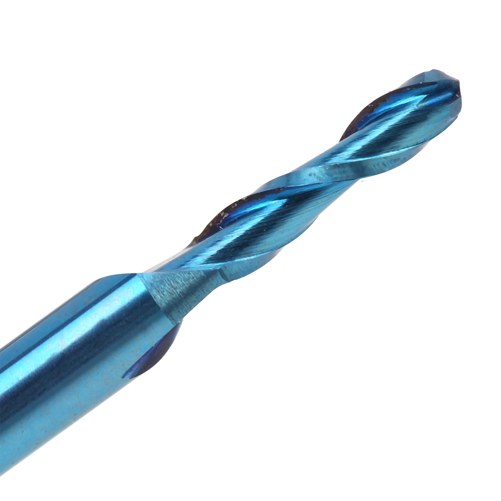 Universal Spiral Ball Nose End Mill Router Bit, 2 - Flute Milling Cutter with 3.175mm Shank, Blue Coated Tungsten Steel for 3D Engraving Embossing on Wood Acrylic Plastic PCB