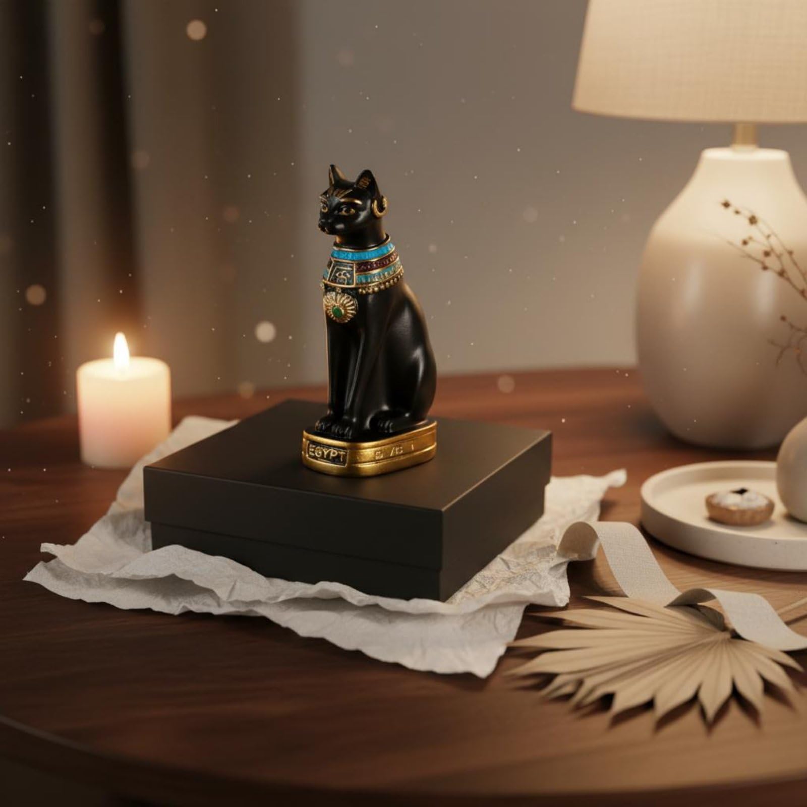 Amazon.co.jp: MotiveTech エジプト猫像 バステト風 シルエット 樹脂