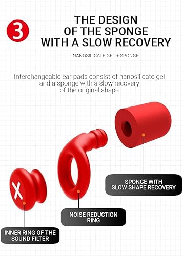 Miniatura 5 de Tapones para los oídos  Tapones para los oídos para dormir con cancelación de ruido, tapones para los oídos para reducir el ruido, tapones de