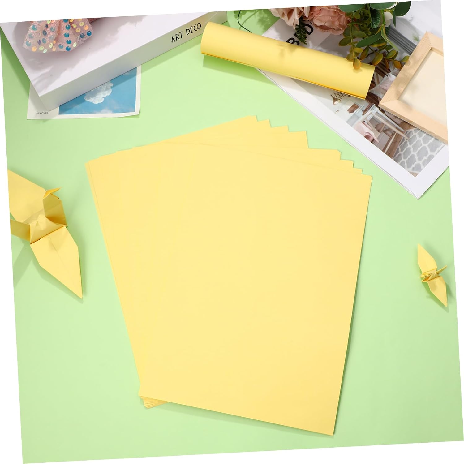 100sheets Light Yellow Paper for Hand Crafts Typing and Diy Projects Multipurpose Printing for School and Office Supplies