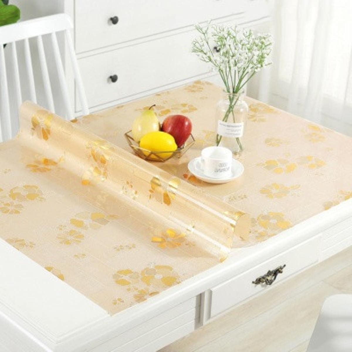 Tovaglia Trasparente In PVC AWSAD - Protettivo Per Tavolo Impermeabile E Antigraffio - Spessore 1,5mm O 2mm - Taglia 80x140cm