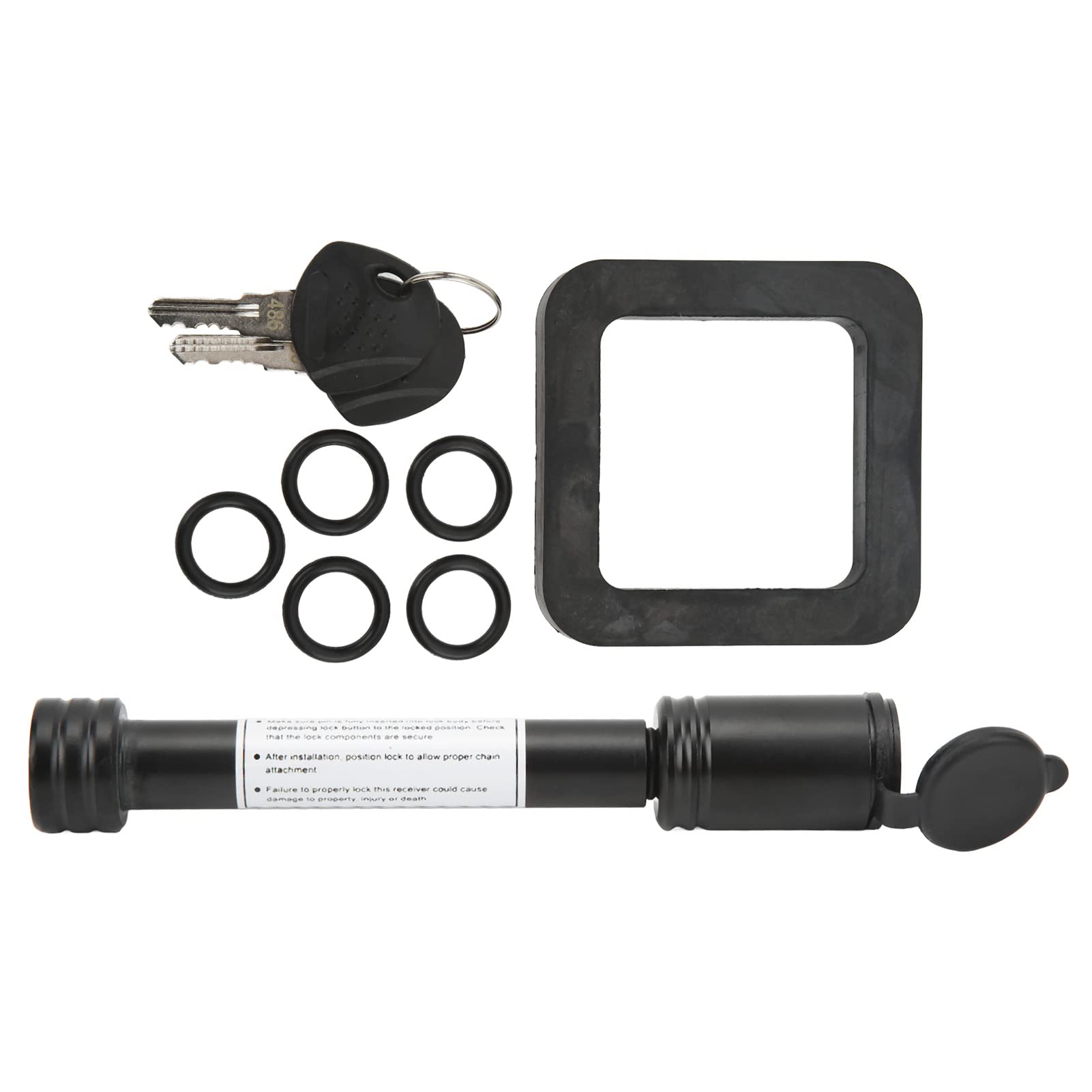 Towing Hitch Lock Set, Towing Hitch Receiver Pin Lock with 2 Inch Silencer Pad, Tubular Keys, O-Rings for Car Truck Hitch Ball Carrier