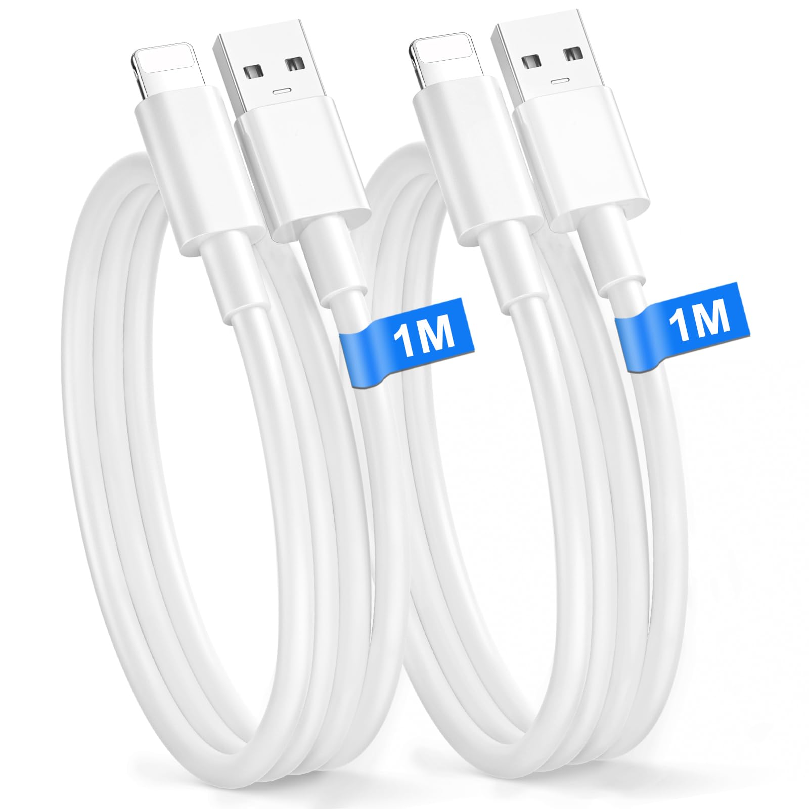 iPhone Charger Cable 1M 2Pack[Apple MFi Certified], USB to Lightning Cable iphone Fast Charger cable for iPhone 14 13 12 11 Pro Max XS XR X SE 8 7 6 5 iPad iPod, Fast Charge iphone Charging Lead Wire