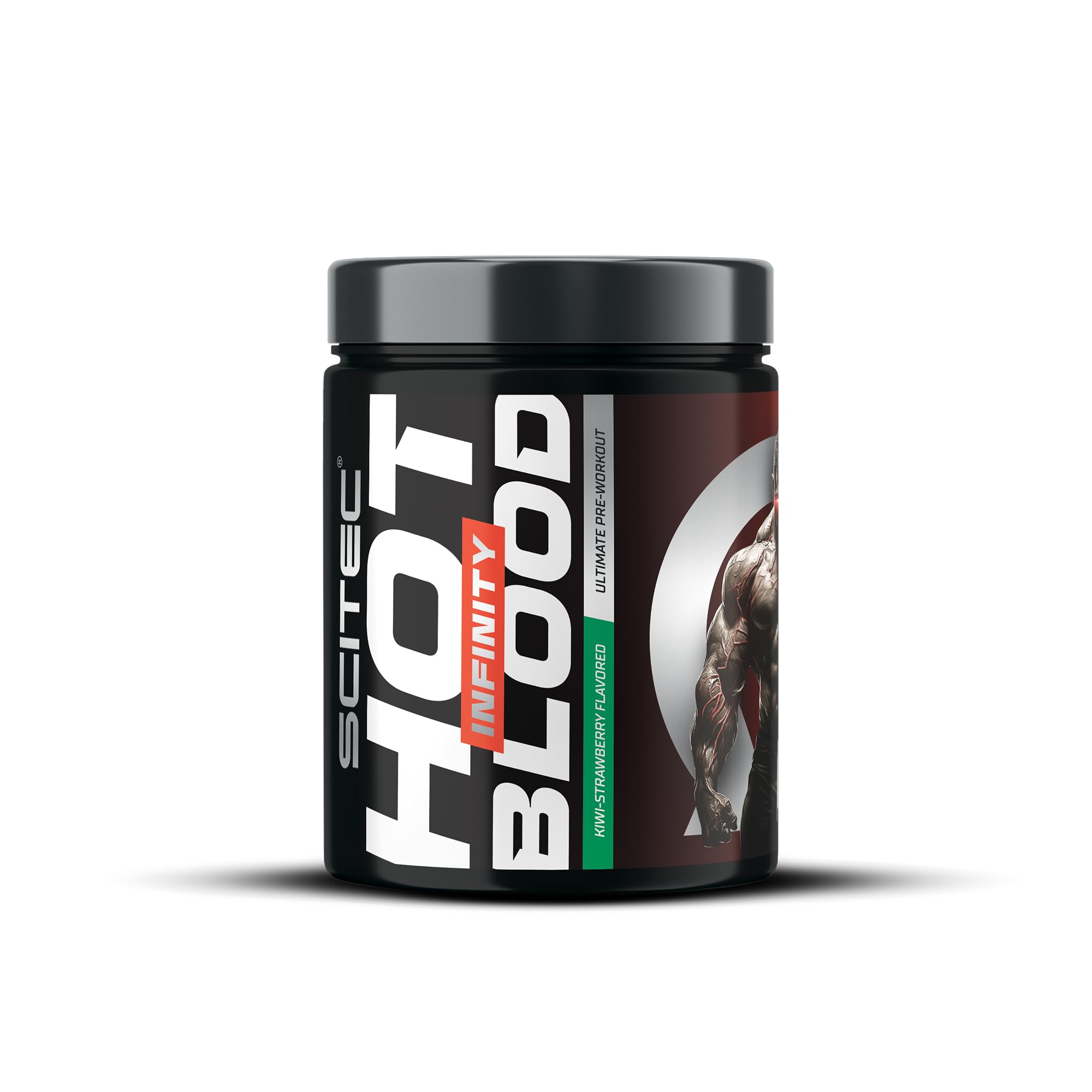Scitec Nutrition Hot Blood Infinity - Complesso di principi attivi - Alto contenuto di caffeina - Elettroliti - Creatina monoidrato Creapure®, 350 g, Kiwi-Fragola