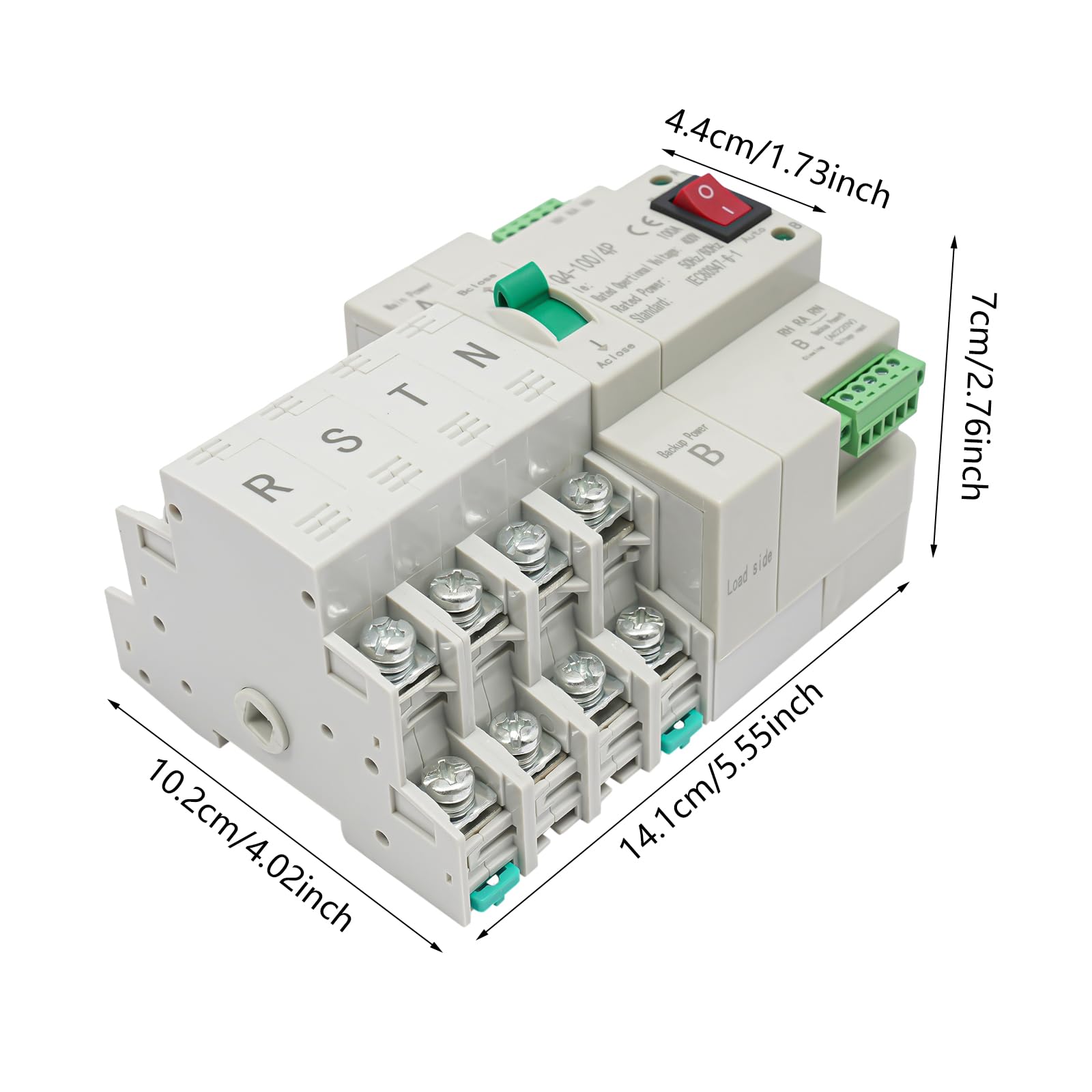 Przełącznik transferowy Dual Power Automatyczny AC 230V 4P 63A Przełącznik obciążenia Przełącznik zasilania awaryjnego, do zastosowań komunalnych UPS Falownik Solarny