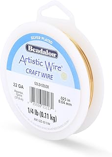 22 Gauge Silver Plated Tarnish Resistant Colored Copper Craft Wire, Gold...