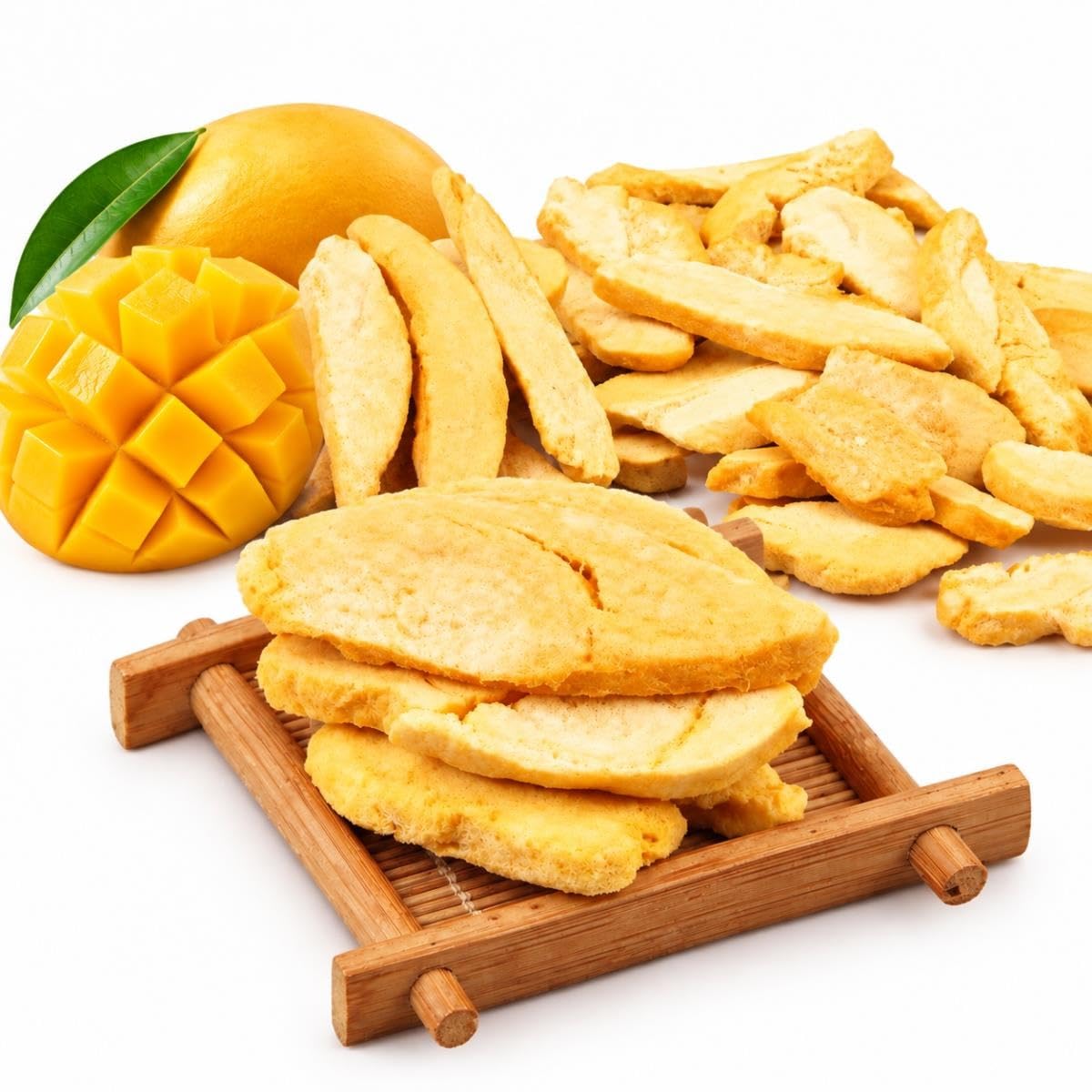 Trozos de Mango Liofilizado 500g Sin Azúcar Añadido Crujientes Naturales