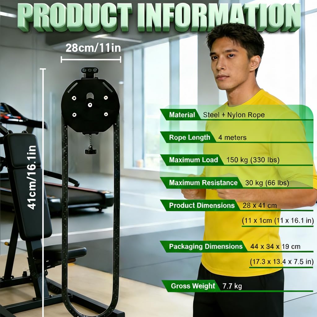 Entrenador De Cuerda Sin Fin con Resistencia Ajustable | Poleas De Cable Portátil para Gimnasio En Casa | Entrenamiento Completo para Brazos, Espalda, Agarre Y Coordinación