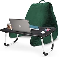 Vista 79 de Nestl Reading Pillow with Portable Laptop Lap Desk - Shredded Memory Foam Back Support Pillow for Sitting Up in Bed and Couch Rest Pillows with Navy