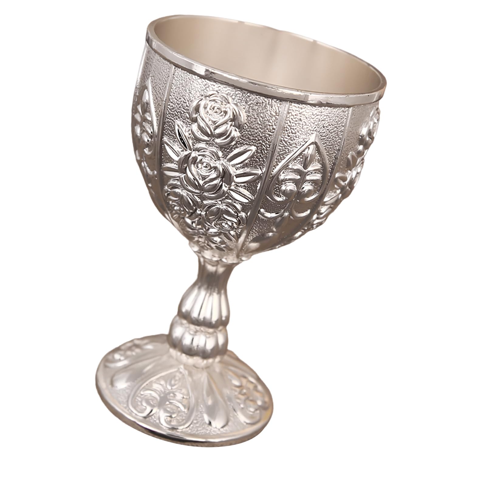 Tsophreniq Premium Metal Chalice with Intricate Carving Drinking Cup with Comfortable Grip Perfect for Cocktails Elegant Ornamental Metal Drinking Vessel
