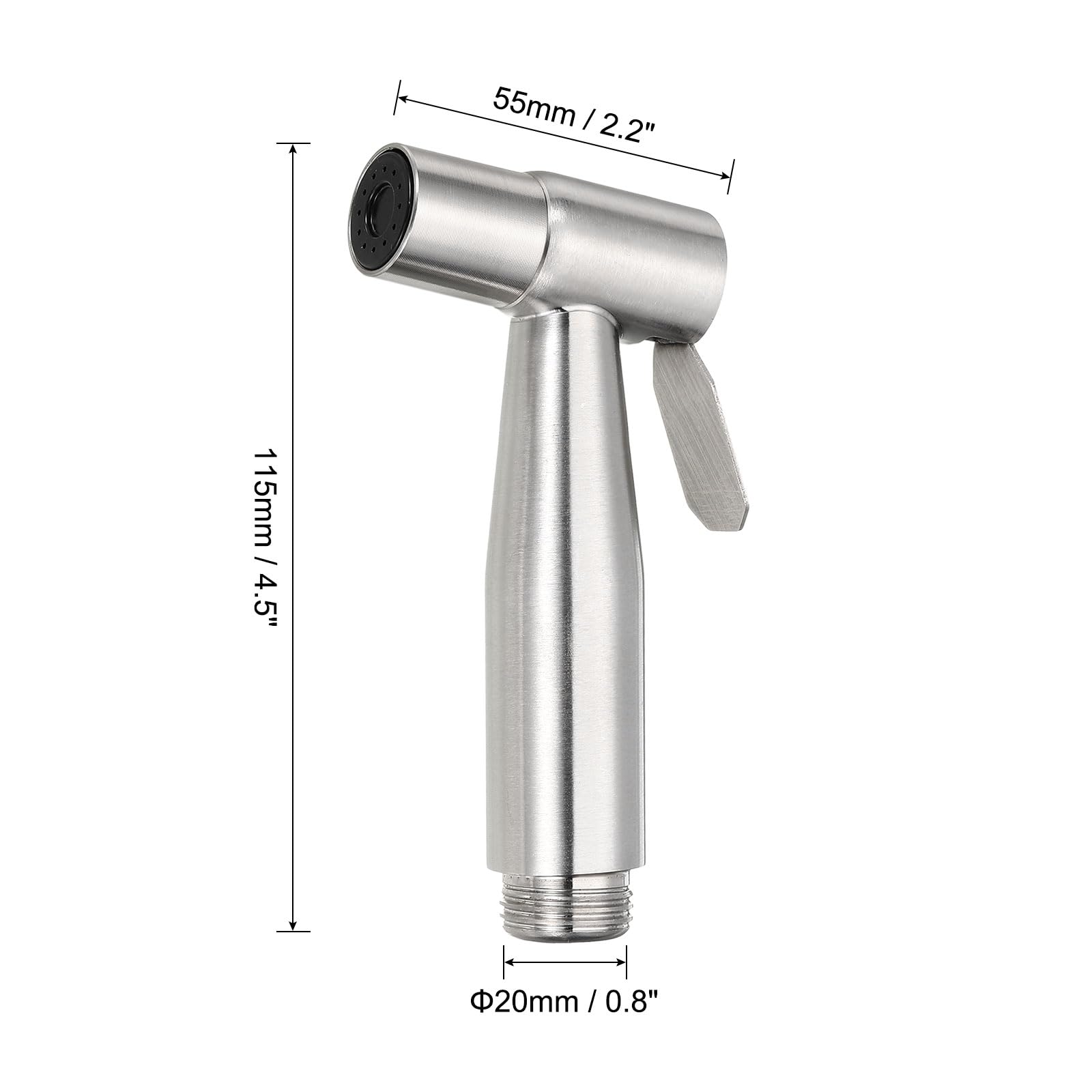 uxcell 1 Pcs Bidet Sprayer Stainless Steel Pressurized Handheld Bidet Sprayer for Toilet Jet Spray Bidet Attachment Bidet — view 2