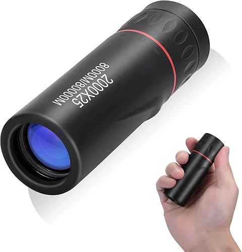 Emulino Telescopio monocular de 25 x 2000 de alta definición, visión nocturna baja, monocular para observación de aves, camping, senderismo,
