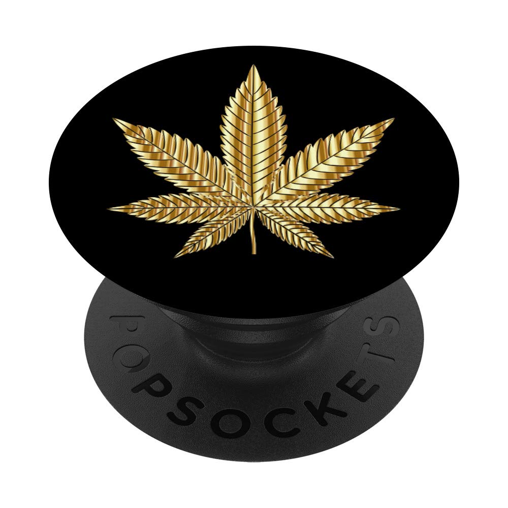 Amazon.com: Golden Mary Jane Marijuana Leaf PopSockets PopGrip