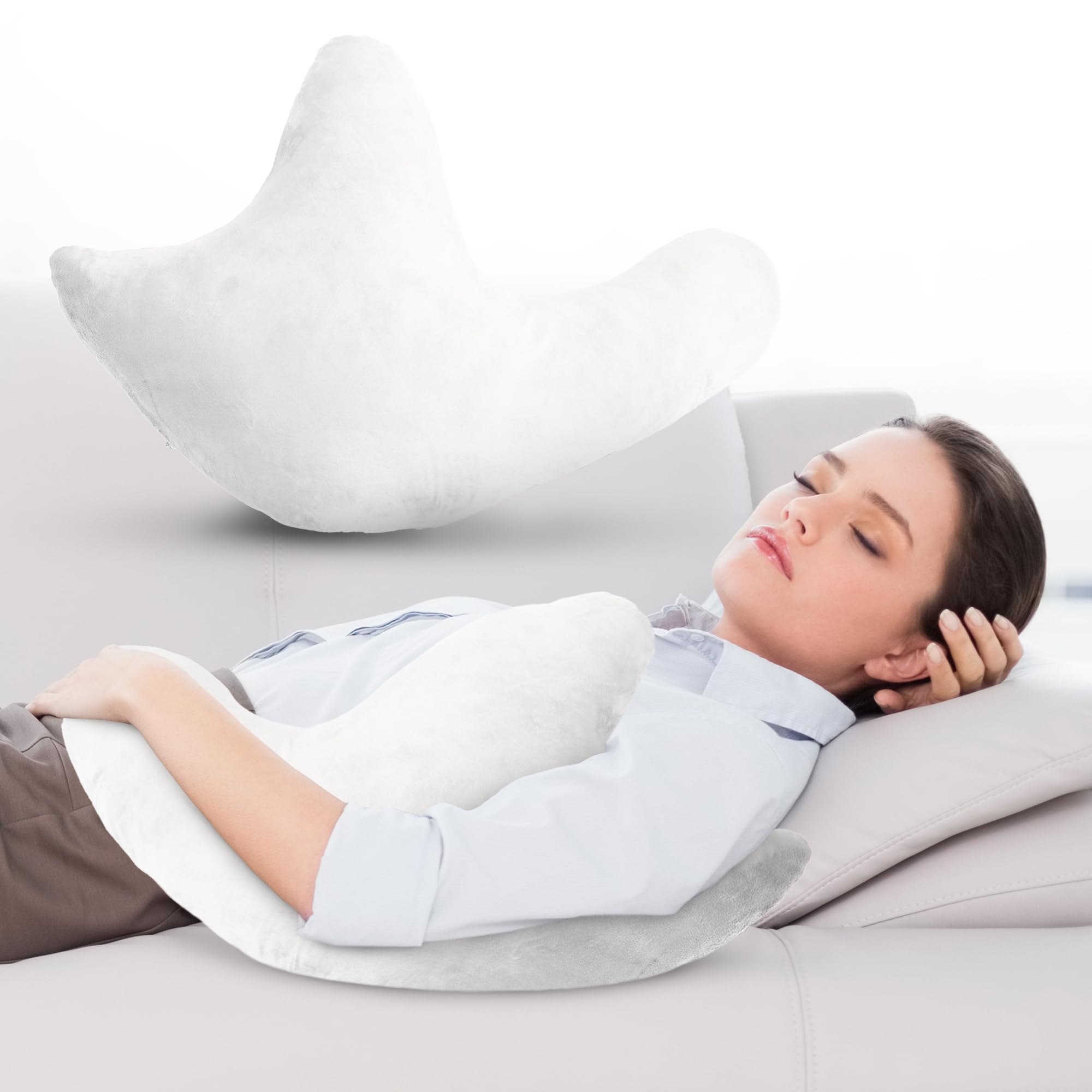 Cheer Collection Rotator Cuff Pillow – Shoulder Surgery Recovery Pillow for Side Sleepers, Arm Support Cushion for Rotator Cuff Injury & Post Surgery Comfort, White