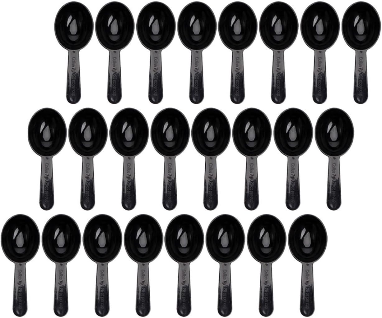 SHINEOFI 50pcs Coffee Measure Scoop Set 15ml Plastic Coffee Powder Spoon Black Practical Teaspoon Kitchen Measuring