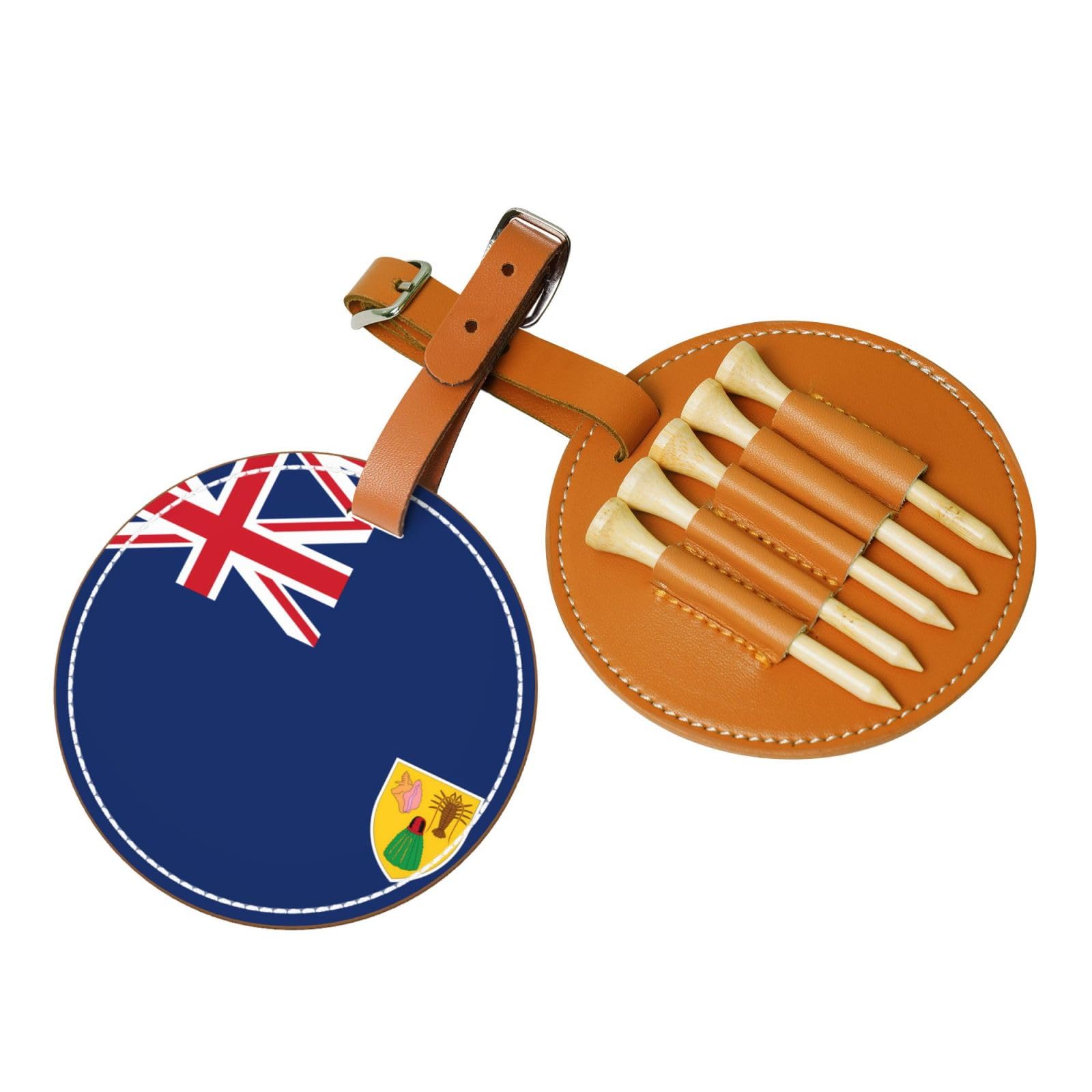 WXXWXD Flag of the Turks and Caicos Islands Printed Golf Tee Storage Bag - Portable Storage, Easily Organize Tees