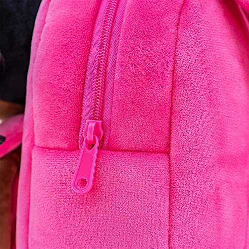 Image of Gloveleya Toddler Backpack Baby Ballerina Girl Gifts Plush Curly Hair Ballet Backpack - Rose Red 9''