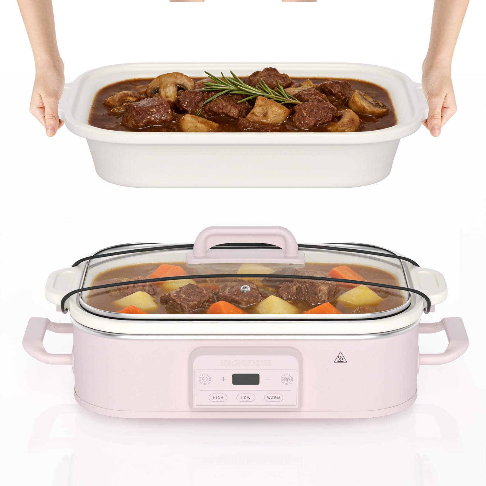 INDY VAC 4 Quart Casserole Programmable Slow Cooker