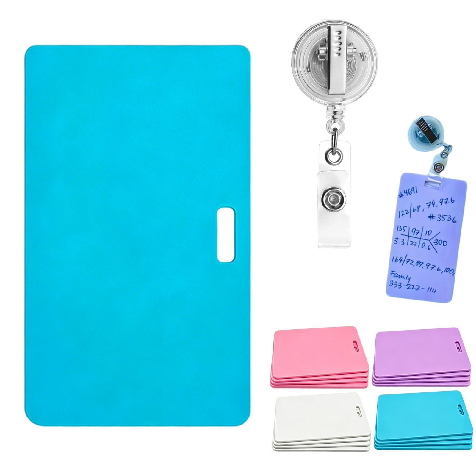 Erasable Badge Sticky Notes, 2026 New Reusable Silicone Vertical Horizontal Badge Buddy, Portable Erasable Badges Notes, Dual-Side Writable, Fade-Proof & No Blur for Nurse Doctor Healthcare (B-2)