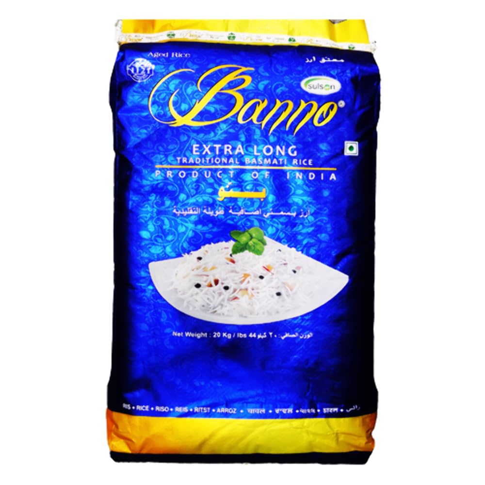 Arroz Basmati Perfumado Grano Extra Largo Banno (20 kg)