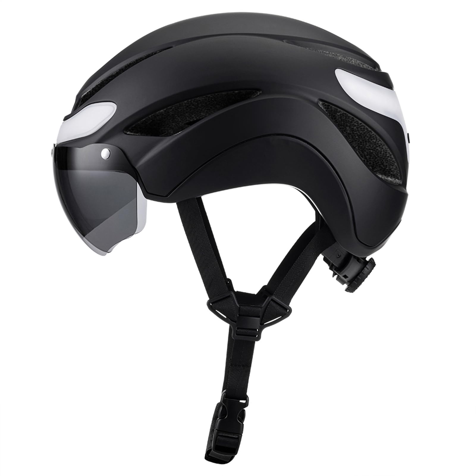 Casco Smart con Luce LED Frontale, Visiera Antiappannamento, PC | Casco da ciclismo con telecomando, batteria da 600 mAh, visiera staccabile, per pendolari adulti