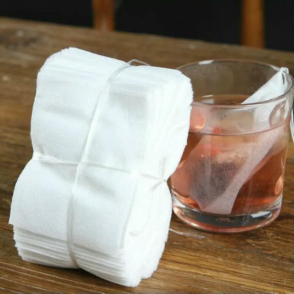 Teebeutel-Set, 500 oder 1000 Stück lose Teebeutel aus Vliesstoff mit Schnur-Heißsiegelfilter in verschiedenen Größen(7 X 9cm,500pcs)