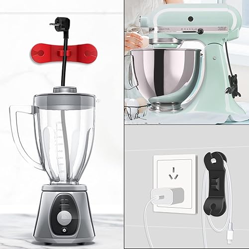 Miniatura 5 de Organizador de cables para electrodomésticos  Paquete de 3 soportes para envolver cables ordenados patentados, enrollador de cable para batidora,