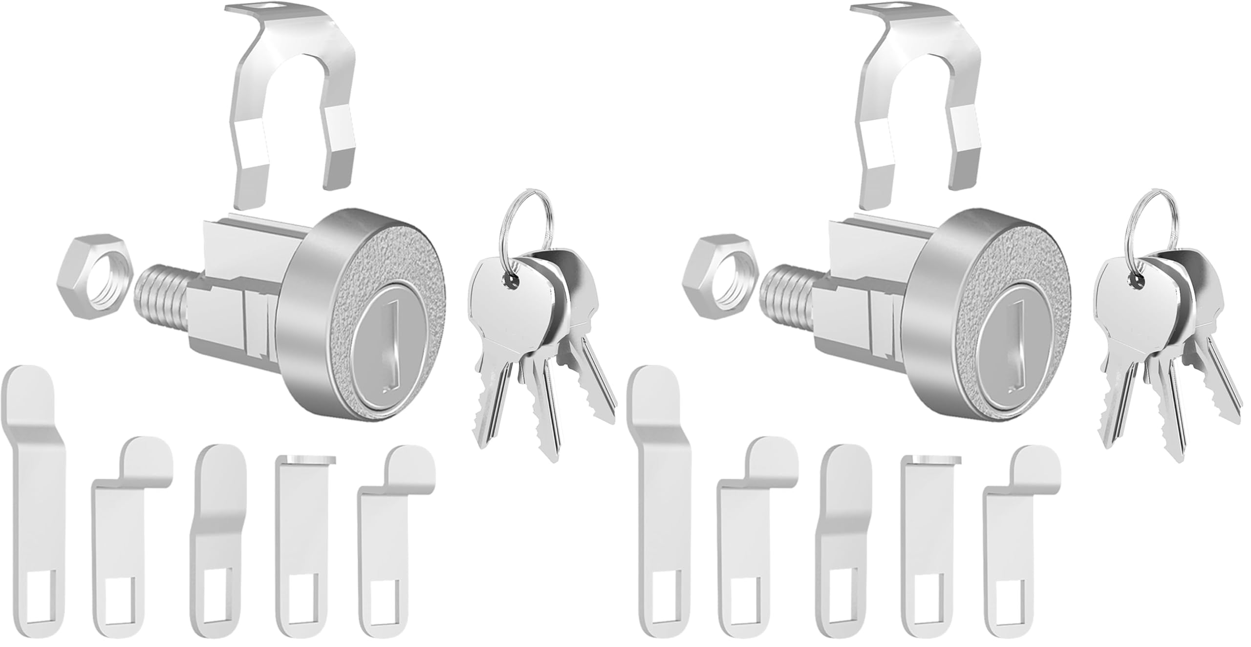 2 Pack Mailbox Lock with Key, Mailbox Lock Replacement for L-1172C Mailbox Key Lock, Nickel Finish