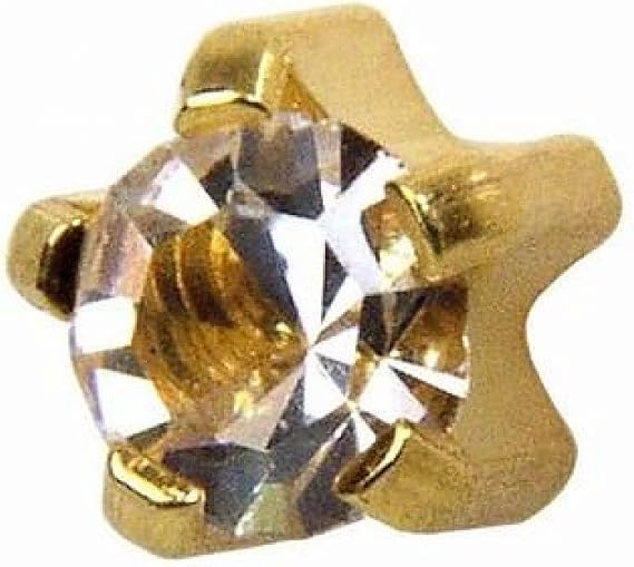 Studex April/Crystal Mini 2mm Gold Plated Claw Setting Ear Piercing Stud Earrings Birthstone