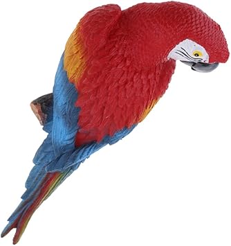 Petsola 2x現実的な赤いオウムの木の鳥31 Cm見て右の屋外の庭の家の装飾 プラモデル 通販 Amazon