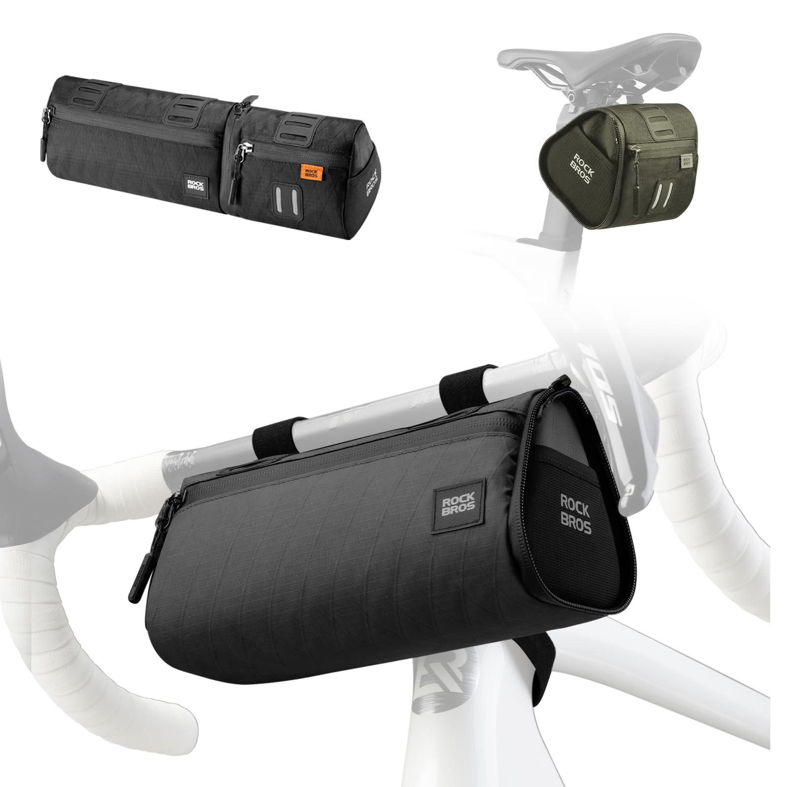 ROCKBROS 4-in-1 Fahrradtasche – Abnehmbare Lenkertasche, Rahmentasche, Satteltasche & Umhängetasche, Wasserabweisend und Robust, Bike Bag Vielseitig für Rennrad, MTB, Gravelbike & Alltag