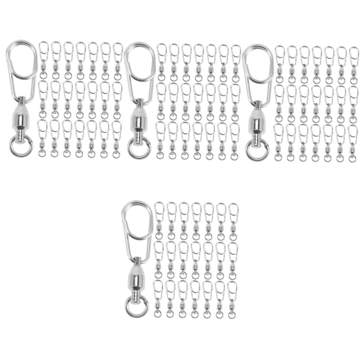 Sosoport 60 STK Achtstelliger Ringverbinder Edelstahl-Kugelwirbel Drehgelenk mit doppeltem Verwendungszweck Angelköder Pailletten stoßverbinder Sicherungsring für den Außenbereich schwer
