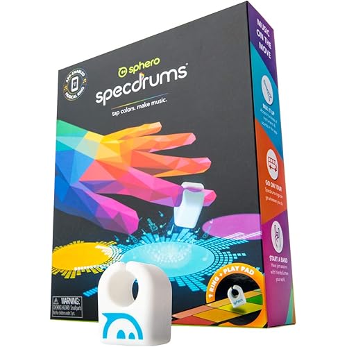 Sphero Specdrums (1 Ring) App-Enabled Musical Ring with Play Pad Included - Create Sounds, Loops, Beats for Musicians of Any Skill Level - STEAM Educational Music Toy for Kids, White
