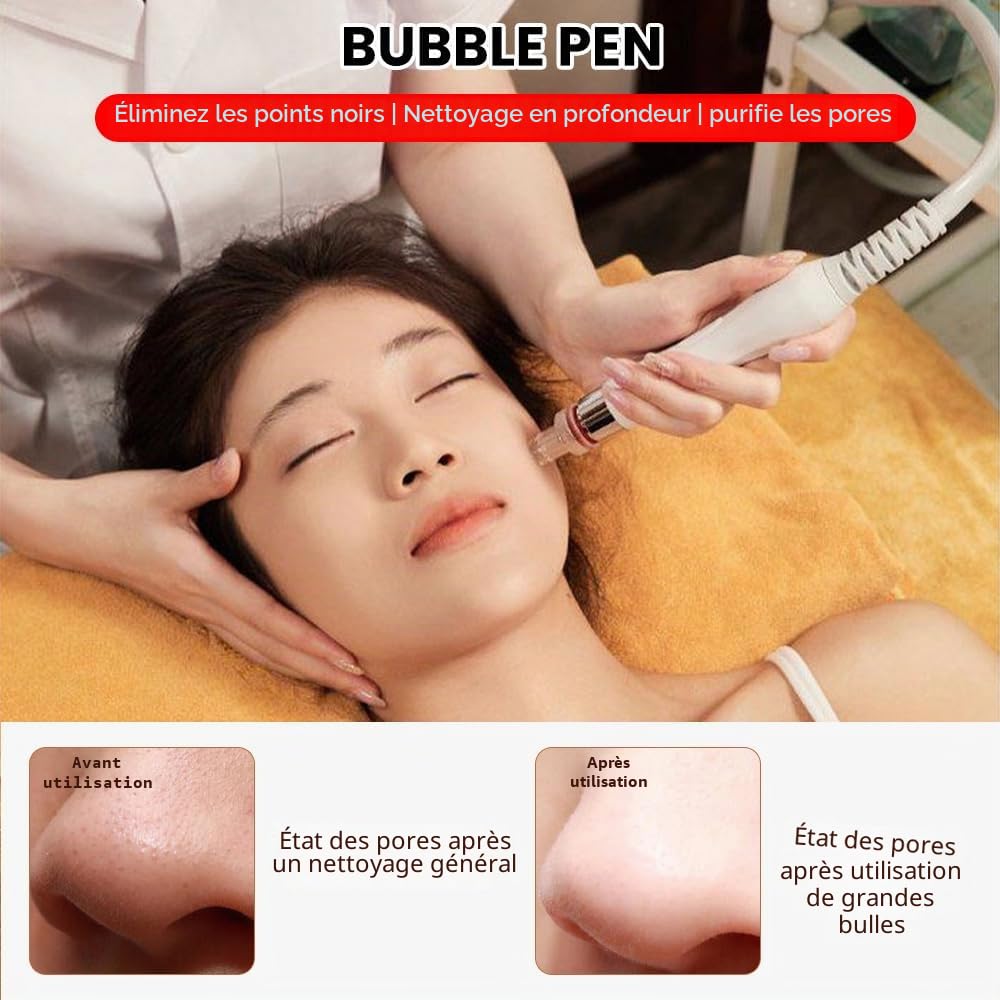 Machine de beauté 6 en 1 à hydrogène et oxygène - Système avancé de soin du visage avec 6 embouts - Appareil d'aquagofacial - Pour salon de beauté personnel à la maison - Blanc