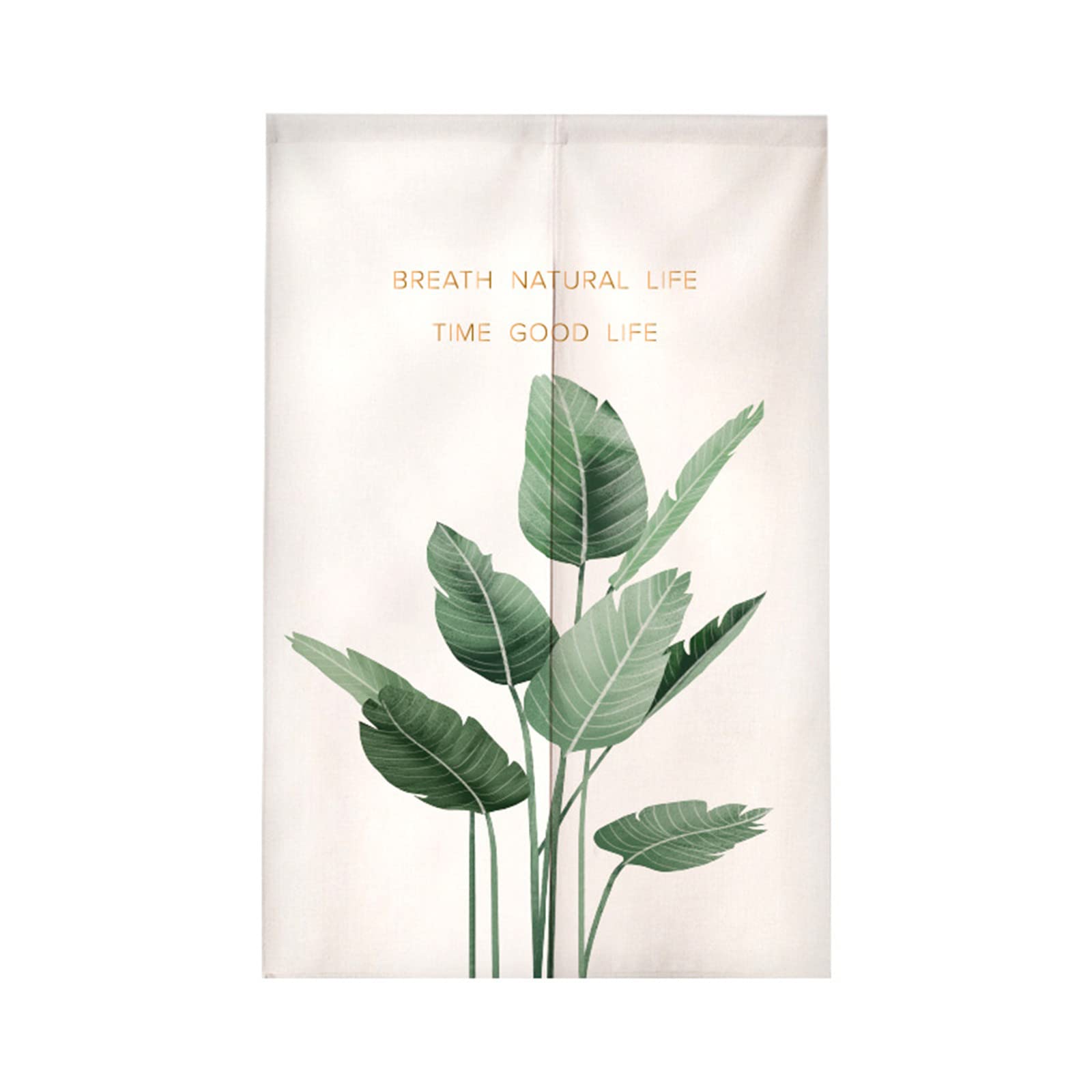Surwin Japanese Noren Doorway Curtain Cotton Linen Botanical Print Door Curtain Window Treatment Tapestry for Kitchen Bistro Partition Shading Home Decorative (75x150cm,Simple plant)